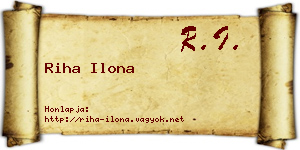 Riha Ilona névjegykártya